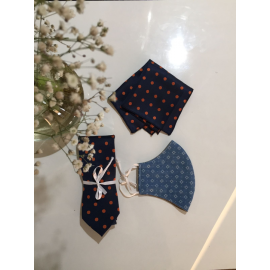 Men's Tie, Pocket Square & Mask Set