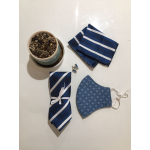 Men's Cufflinks, Tie, Pocket Square & Mask Set