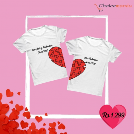 Half-Heart Couple Matching Customized T-shirt