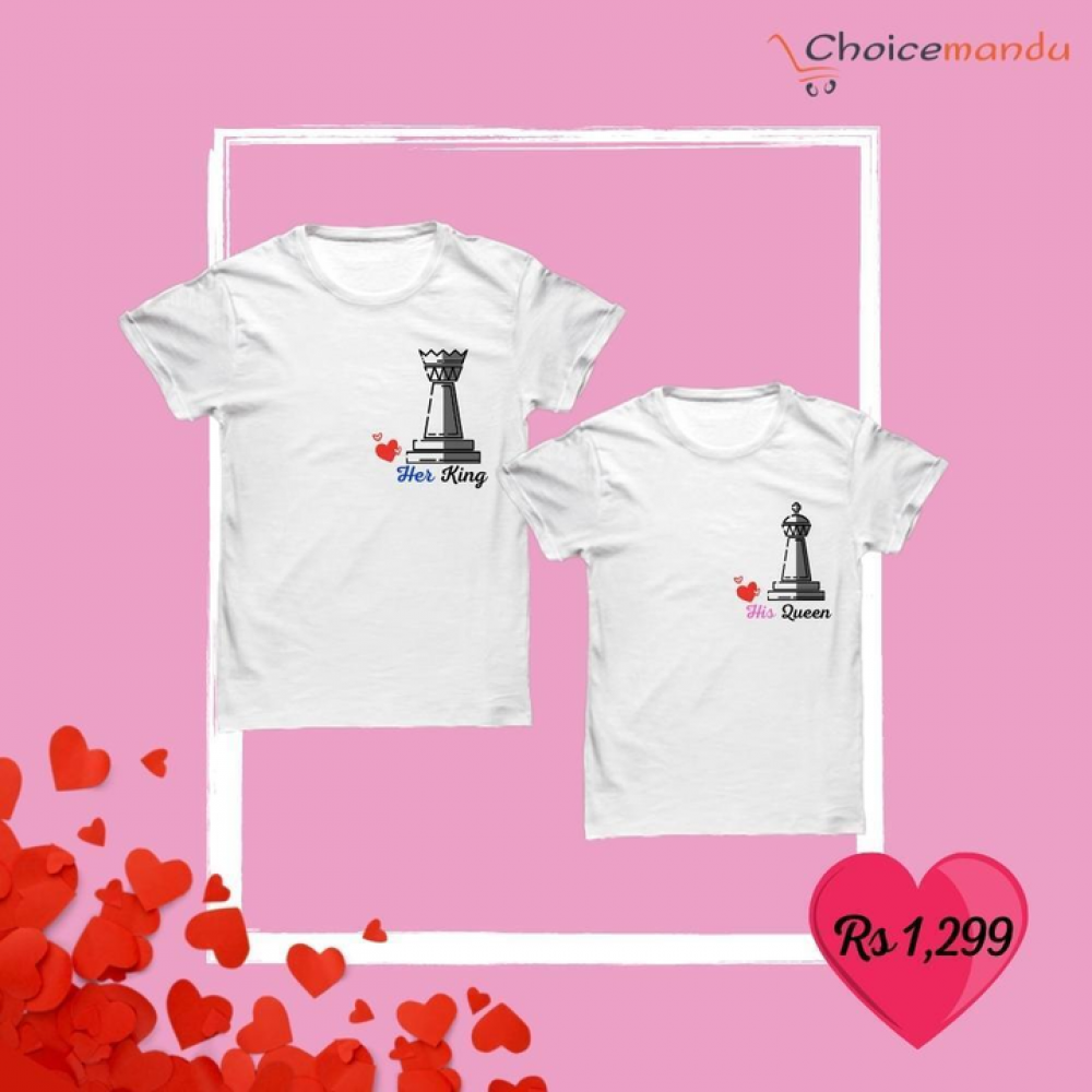 Couple Matching Printed & Customized T-shirt  Couple Matching Printed & Customized T-shirt