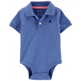 Carter's Jersey Polo Bodysuit - Blue