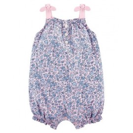 Carter's Floral Cotton Romper - Pink