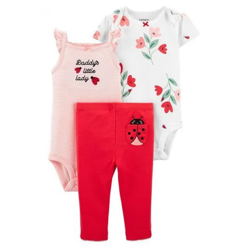 Carter's 3-Piece Ladybug Little Character Set - White Red Pink Carter's 3-Piece Ladybug Little Character Set - White Red Pink