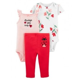 Carter's 3-Piece Ladybug Little Character Set - White Red Pink