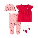 Carter's 4-Piece Ladybug Outfit Set - Pink 