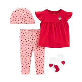 Carter's 4-Piece Ladybug Outfit Set - Pink