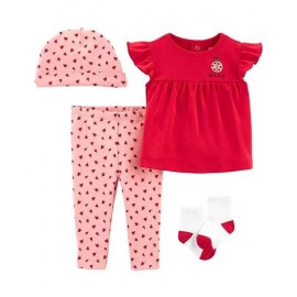 Carter's 4-Piece Ladybug Outfit Set - Pink 