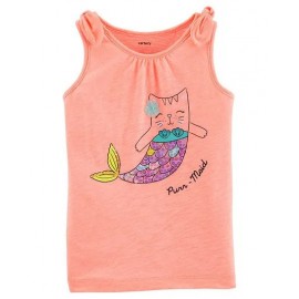Carter's Cat Mermaid Jersey Tank - Peach  Carter's Cat Mermaid Jersey Tank - Peach