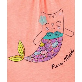 Carter's Cat Mermaid Jersey Tank - Peach  Carter's Cat Mermaid Jersey Tank - Peach