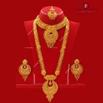 Rani Haar With Mini Haar, Earring And Maang Tika Gold Plated For Women's Wear 