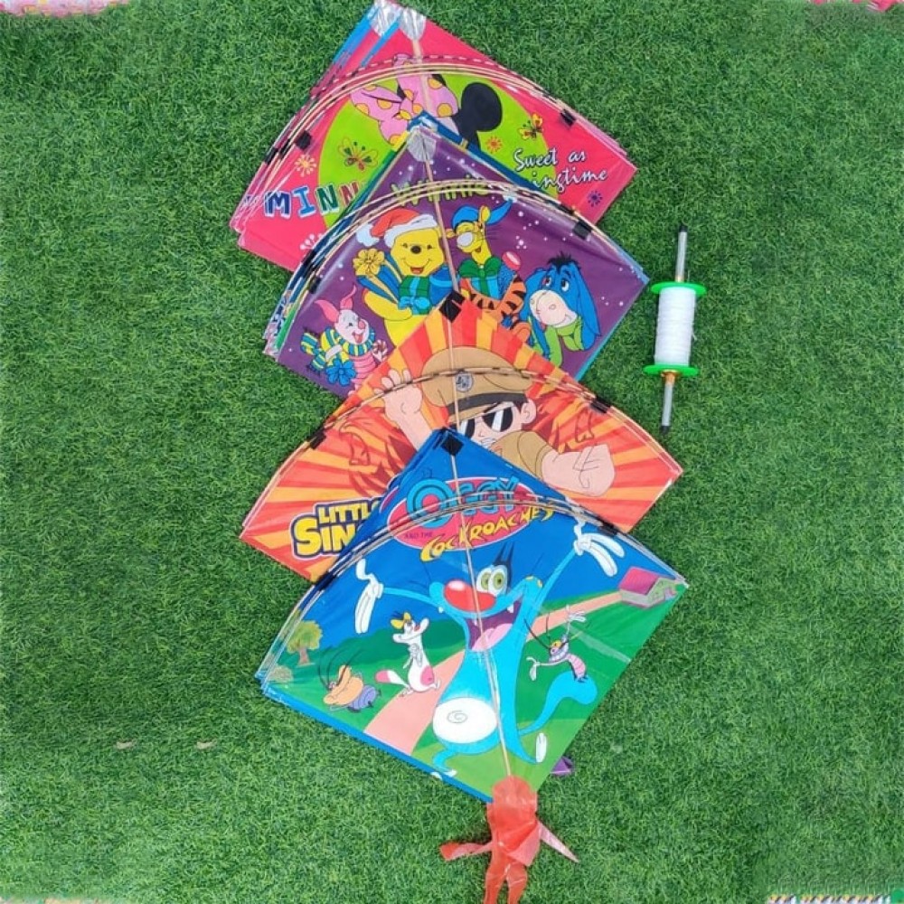 Kids Kite Set with Lattai and Thread
