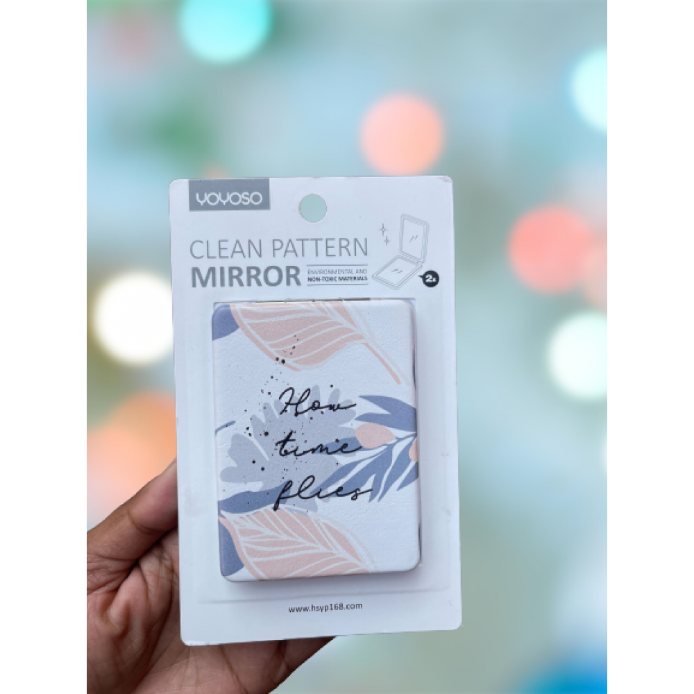 Cosmetic Pocket Compact Vanity Mirror with Double Face Tools| Clean Pattern Mirror  Cosmetic Pocket Compact Vanity Mirror with Double Face Tools| Clean Pattern Mirror