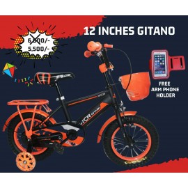 Gitano 12-inch Kids Bicycle With Free Arm Phone Holder | Kids Racing Bike