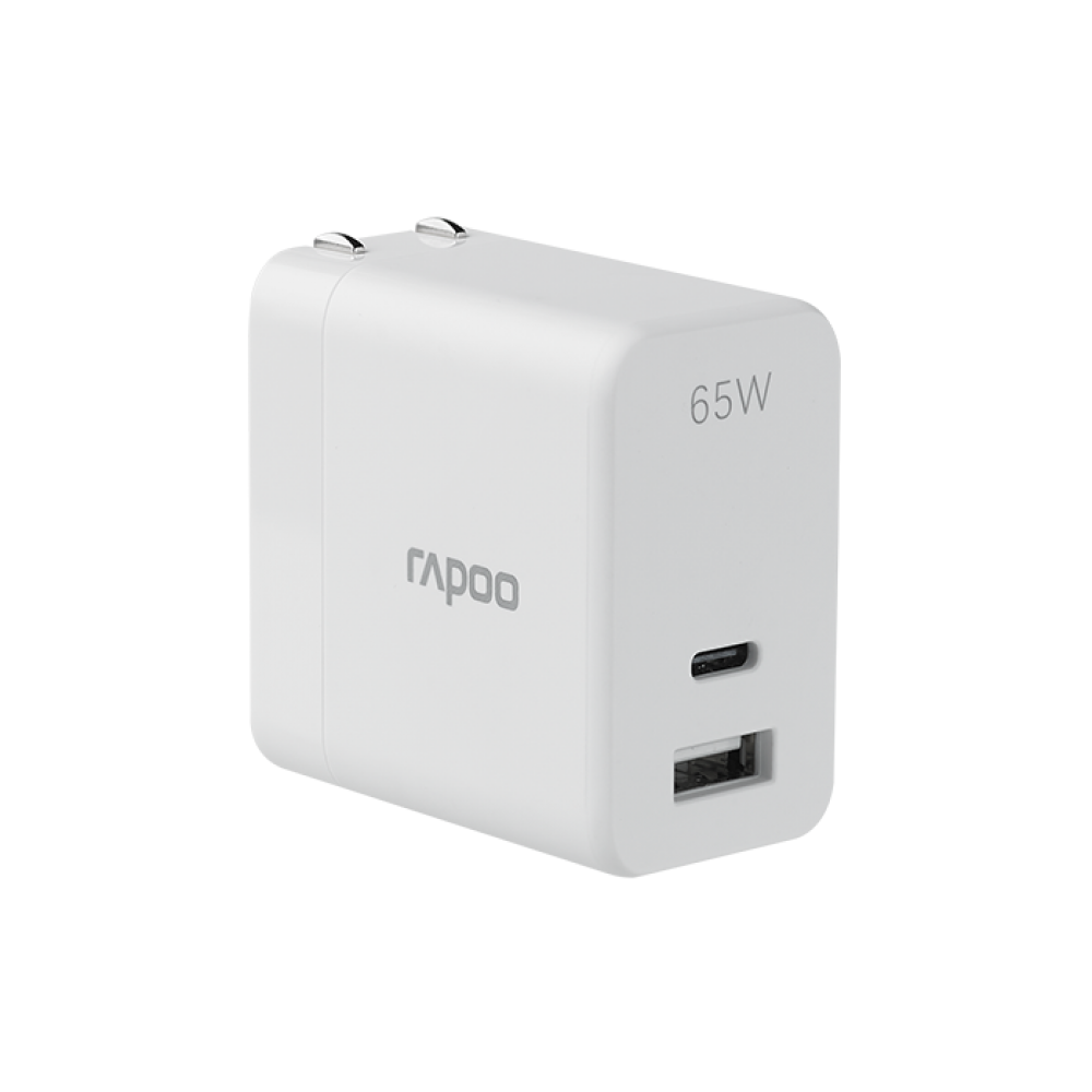 Rapoo Pa65 GaN 65 Watts USB Type-C +USB Wall Charger Rapoo Pa65 GaN 65 Watts USB Type-C +USB Wall Charger