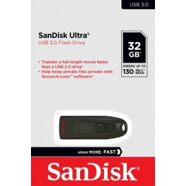 SanDisk 32GB Ultra USB3.0 Flash Drive Speed Upto 130MB/s SanDisk 32GB Ultra USB3.0 Flash Drive Speed Upto 130MB/s