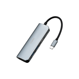 Rapoo XD120 USB-C Hub USB3.0 5Gbps High Speed Docking Station HDMI-Compatible Adapter TF SD Card Reader USB Type-C Data Transmission Converter - Silver