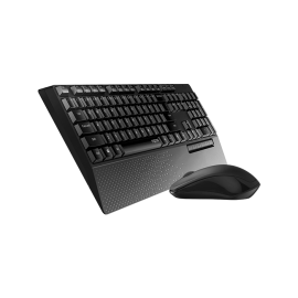 Rapoo 1960 Wireless Optical Mouse & Keyboard Spill Resistance Multimedia Hotkeys 1000DPI Black