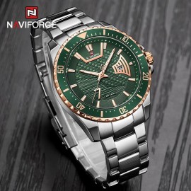 Naviforce NF9191 Classic Stainless Steel Luminous Analog Casual Watch for Men