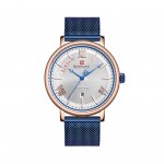 NaviForce NF3006 Day Date Function Analog Mesh Steel Watch - Blue NaviForce NF3006 Day Date Function Analog Mesh Steel Watch - Blue