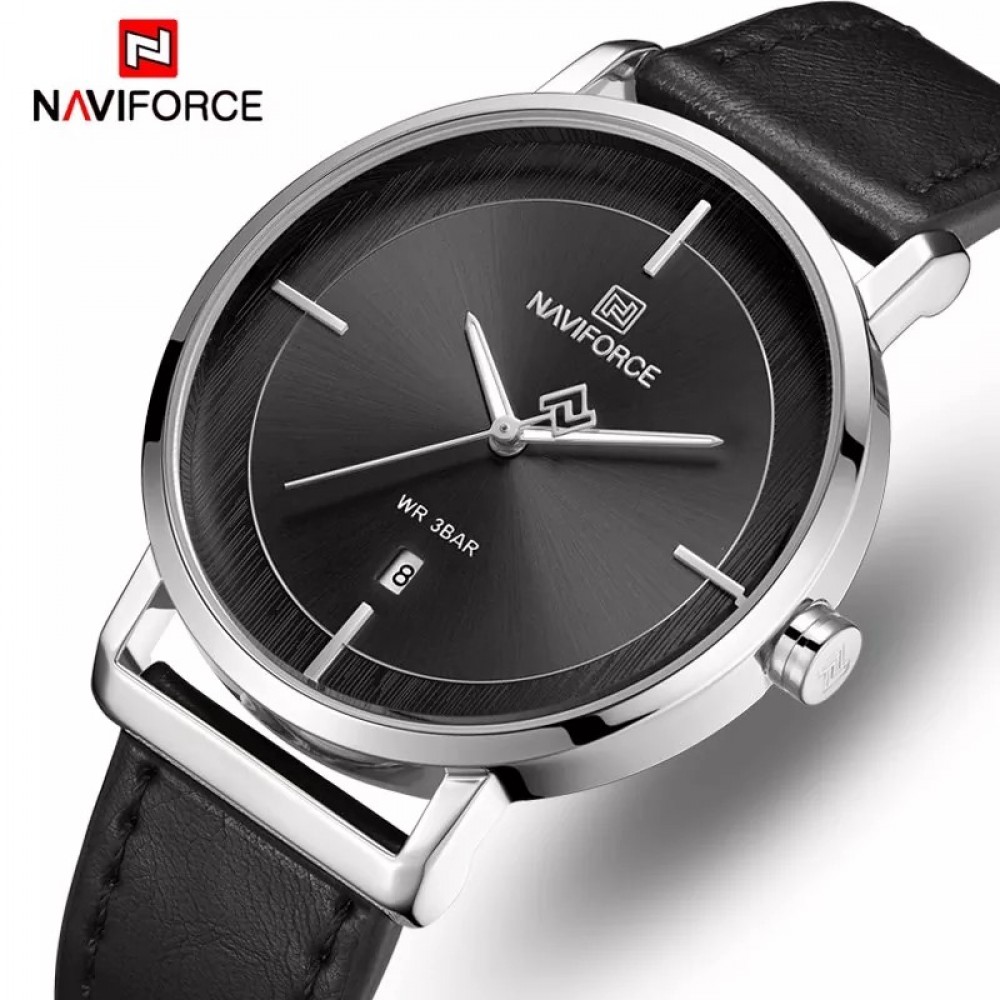 NAVIFORCE NF3009 SLIM DATE FUNCTION CLASSIC DESIGN WATCH FOR WOMEN - BLACK NAVIFORCE NF3009 SLIM DATE FUNCTION CLASSIC DESIGN WATCH FOR WOMEN - BLACK