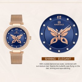NAVIFORCE NF5018 Women Top Brand Luxury Fashion Date Quartz Luminous Casual Sport Waterproof Wristwatch