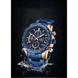 NAVIFORCE NF8017 Men’s Business Multifunction Stainless Steel Luxury Chronograph Watch