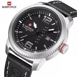 NaviForce NF9063 Day Date Function Analog Watch - Black/Silver