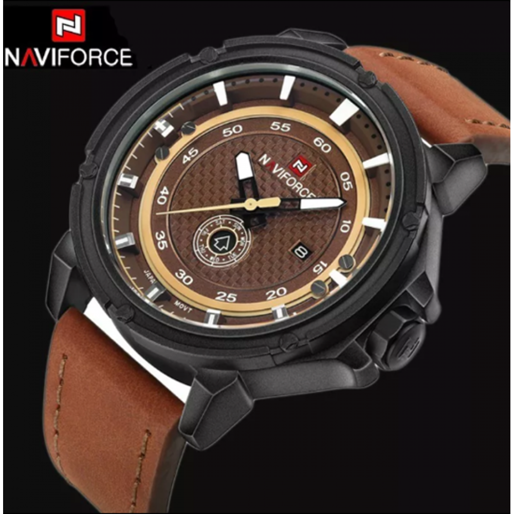 NaviForce NF9083 Day Date Function Analog Quartz Watch – Black/Brown NaviForce NF9083 Day Date Function Analog Quartz Watch – Black/Brown