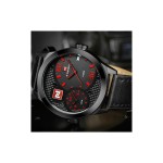 NaviForce NF9092 Dual Time Zone Analog Watch – Red/Black NaviForce NF9092 Dual Time Zone Analog Watch – Red/Black