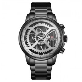NaviForce NF9150 Luxury Chronograph Hollow Steel Watch - Black