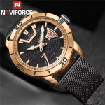 NAVIFORCE NF9155A Stainless Steel Mesh Date Function Luxury Watch For Men NAVIFORCE NF9155A Stainless Steel Mesh Date Function Luxury Watch For Men