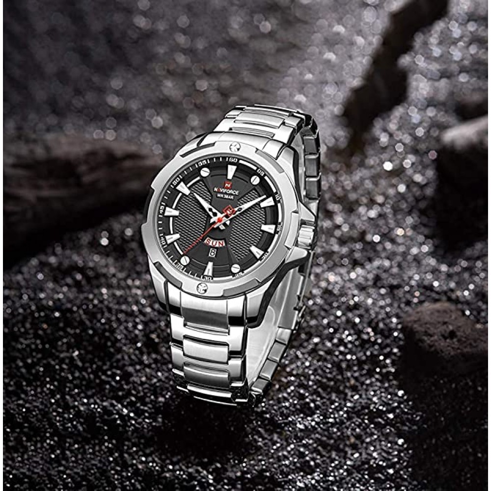 NAVIFORCE NF9161 Mens Stainless Steel Waterproof Watches Casual Fashion Multifunctional Day Date Analog Quartz Wristwatch NAVIFORCE NF9161 Mens Stainless Steel Waterproof Watches Casual Fashion Multifunctional Day Date Analog Quartz Wristwatch
