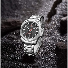NAVIFORCE NF9161 Mens Stainless Steel Waterproof Watches Casual Fashion Multifunctional Day Date Analog Quartz Wristwatch