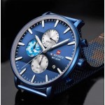 NAVIFORCE NF9169 LUXURY CHRONOGRAPH STAINLESS STEEL MESH WATCH -CAMOUFLAGE BLUE NAVIFORCE NF9169 LUXURY CHRONOGRAPH STAINLESS STEEL MESH WATCH -CAMOUFLAGE BLUE