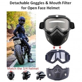 Detachable Helmet Goggles Mask for Motorcycle/Bike  