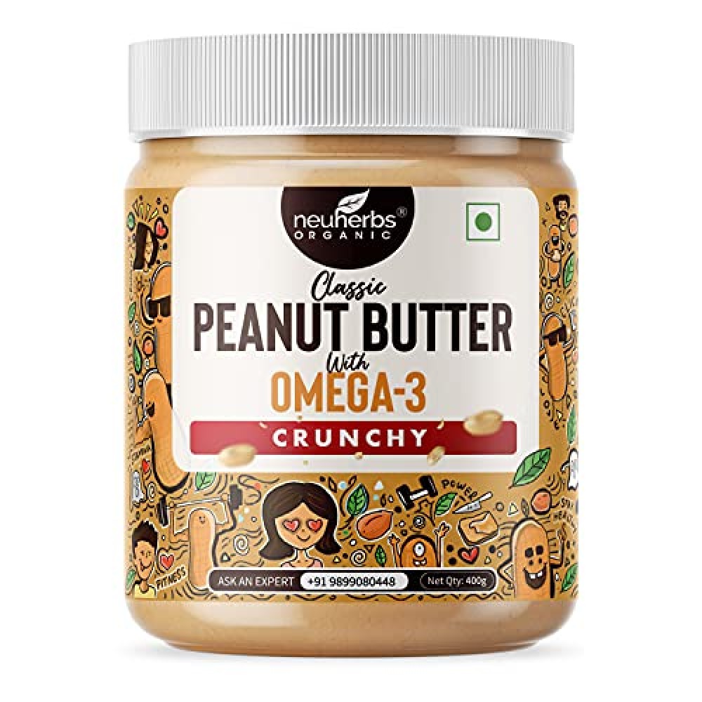 Neuherbs Classic Peanut Butter Crunchy with the Power of Omega-3 - 400G Neuherbs Classic Peanut Butter Crunchy with the Power of Omega-3 - 400G