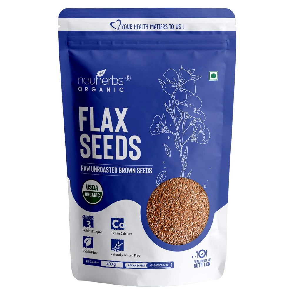 Neuherbs Raw Unroasted Flax Seeds for Eating Rich with Fiber - 400 G Neuherbs Raw Unroasted Flax Seeds for Eating Rich with Fiber - 400 G