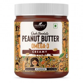 Neuherbs Dark Chocolate Peanut Butter Creamy with the Power of Omega-3 | Chocolate Flavor, 400 g