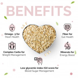 Neuherbs Natural Rolled Oats 400G With Omega-3 | Whole Grain, Breakfast Cereal & Gluten free Neuherbs Natural Rolled Oats 400G With Omega-3 | Whole Grain, Breakfast Cereal & Gluten free