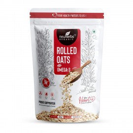 Neuherbs Natural Rolled Oats 400G With Omega-3 | Whole Grain, Breakfast Cereal & Gluten free