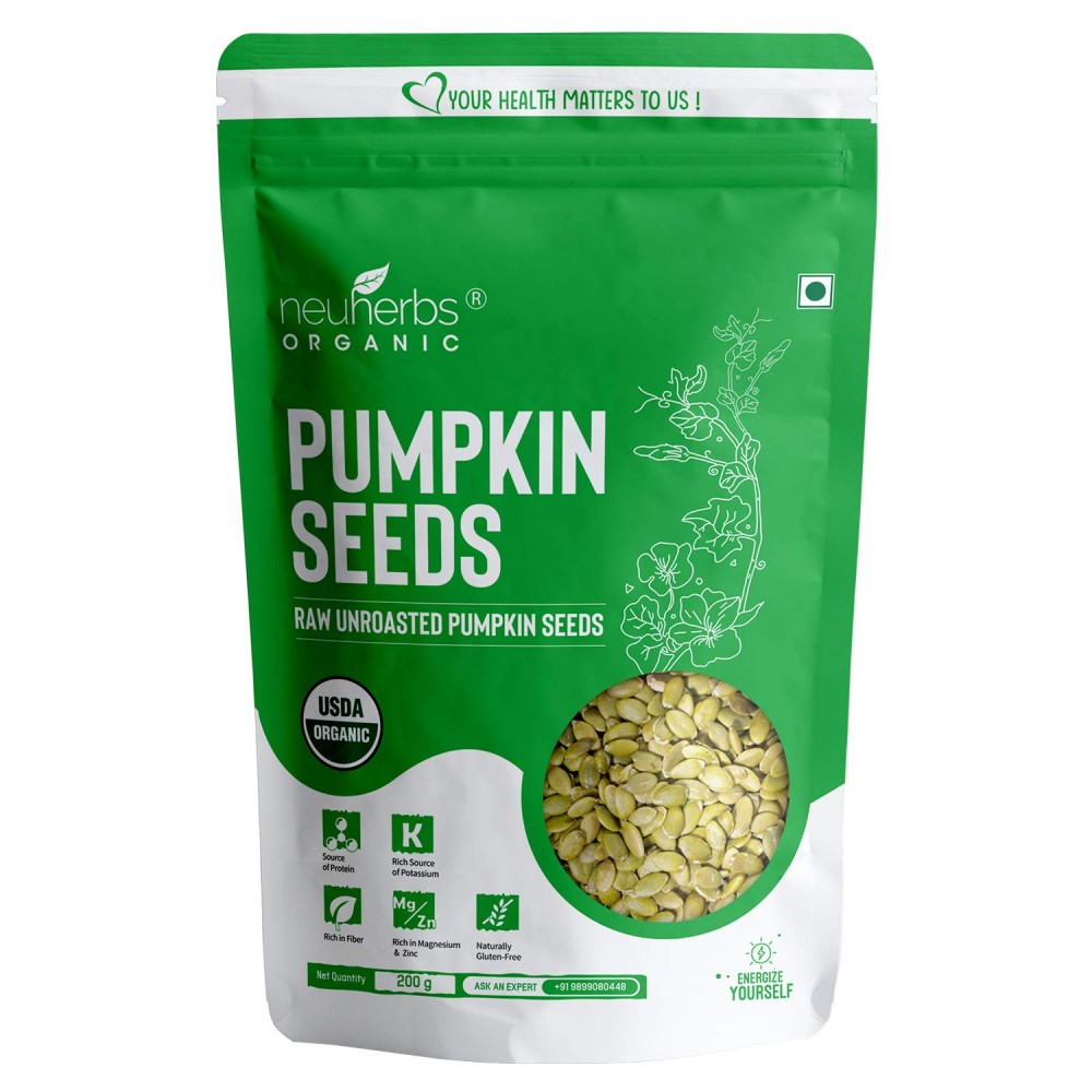 Neuherbs Raw Pumpkin Seeds Protein and Fibre Rich Superfood - 200G Neuherbs Raw Pumpkin Seeds Protein and Fibre Rich Superfood - 200G