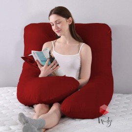 Nudge Premium U-Shape Red Pillow For Pregnancy