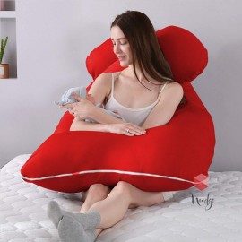 Nudge Premium U-Shape Red Pillow For Pregnancy 