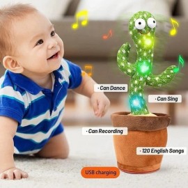 Battery Dancing Cactus Toy Song Singing, Talking, Record & Repeating What You say