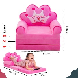 Soft Plush Cushion Baby Sofa Seat or Rocking Chair for Kids - Best birthday Gift for Kids Fabric Sofa (Finish Color - pink, Pre-assembled)