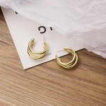 Gold Trio Hoop Ringlet Earrings - E106 Gold Trio Hoop Ringlet Earrings - E106