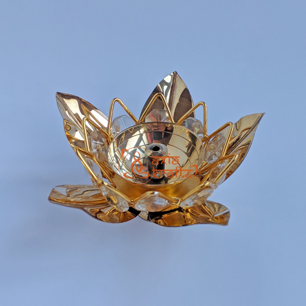Brass Lotus Diamond Lamp 10 ml | Oil Lamp  Brass Lotus Diamond Lamp 10 ml | Oil Lamp
