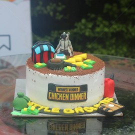 PUBG Themed Whiteforest Cake | 1 Pound