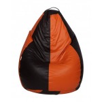 Nudge 3XL Black/Orange Classic Bean Bag | A must have for your living / bed room Nudge 3XL Black/Orange Classic Bean Bag | A must have for your living / bed room
