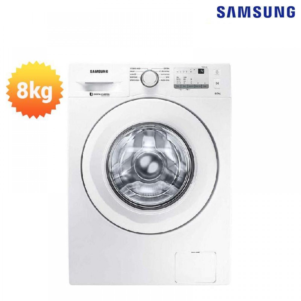 Samsung 8.0 KG Fully-Automatic Front Loading Washing Machine | White Samsung 8.0 KG Fully-Automatic Front Loading Washing Machine | White